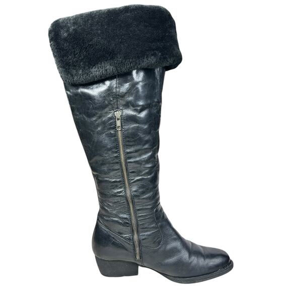 Born Women’s Black Leather Over The Knee Shearling Lined Riding Boot Size US 10 - Picture 4 of 13